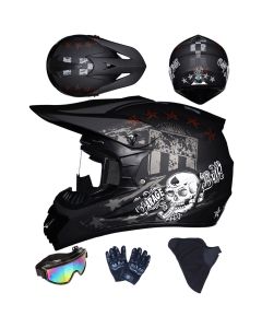 Súprava prilby na dirt bike pre deti a mládež s okuliarmi, rukavicami a maskou na jazdu v teréne