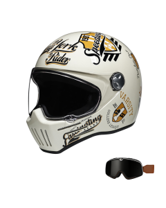 Retro súprava integrálnej motocyklovej prilby na jazdu cruiser a café racer